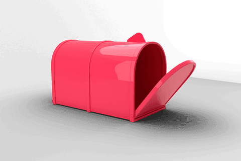 Red mailbox on transparent background for digital design