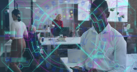 Diverse Business Team Using Augmented Reality Technology