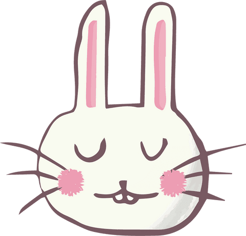 transparent cute easter bunny illustration with closed eyes - Download Free Stock Videos Pikwizard.com