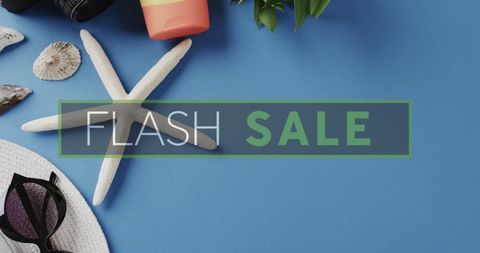 Flash Sale Tropical Travel Theme Vibrant Background