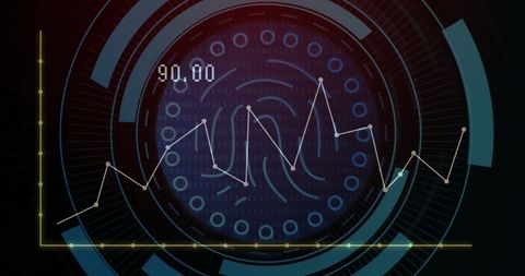 Digital Fingerprint Interfacing with Data Visualization - Download Free Stock Images Pikwizard.com