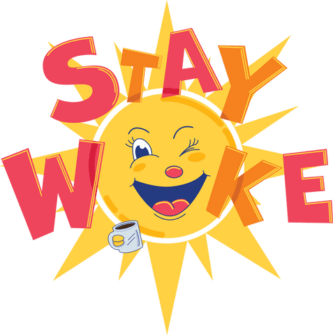 Cheerful Sun Illustration With Stay Woke Quote Transparent - Download Free Stock Videos Pikwizard.com