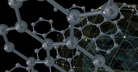Abstract 3d molecular structure with geometric connections