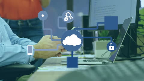 Digital Interface Concept with Cloud Computing Icons