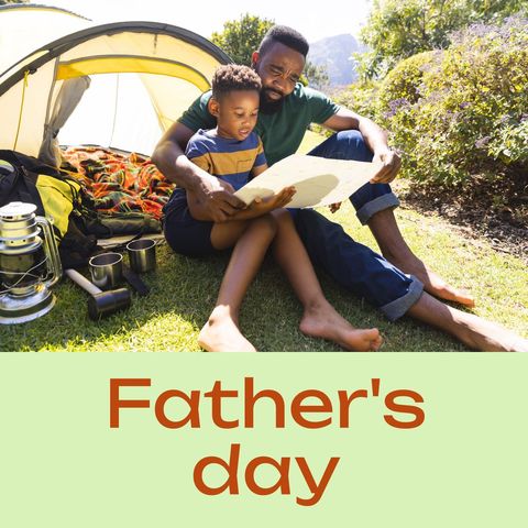 father and son enjoying father's day camping adventure - Download Free Stock Templates Pikwizard.com