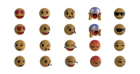 Collection of 3d emoji icons with various expressions