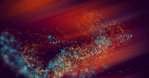 Dynamic glowing abstract lights emulating energetic waves