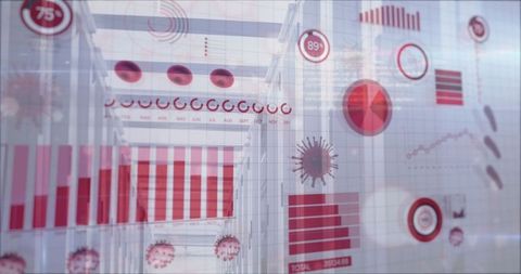 Data analytics and viruses in futuristic server room