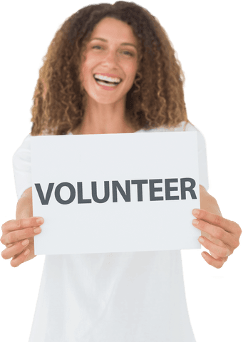 smiling volunteer female holding transparent sign for awareness campaign - Download Free Stock Videos Pikwizard.com