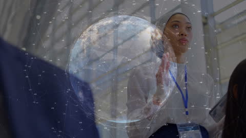 Global Businesswoman with Innovative Digital World Concept