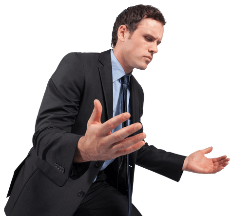 transparent serious businessman with open arms in suit - Download Free Stock Videos Pikwizard.com