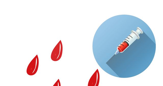 Blood Drops and Syringe on White Background for Medical Concepts - Download Free Stock Images Pikwizard.com