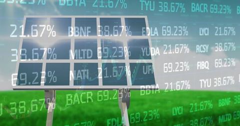 Digital data interface over solar panel field connecting business trends