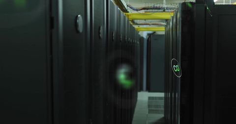 Sustainable Green Technology in Data Center with Eco Icons - Download Free Stock Images Pikwizard.com