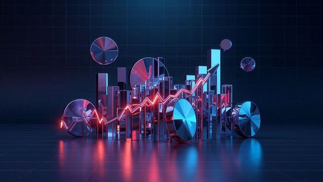 Futuristic 3D Data Visualization with Neon Accents