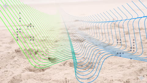 Digital Connections Over Friends Walking Beach Communicating Innovation