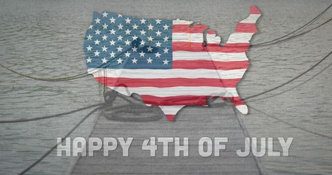 American Independence Day Celebration with Flag Map