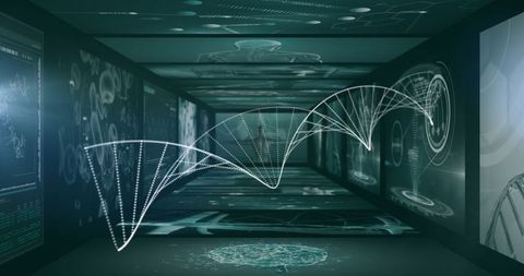 futuristic digital dna interface with analytics - Download Free Stock Images Pikwizard.com