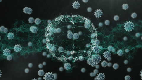 Visualization of COVID-19 Cells Interacting with Brain and DNA Strand