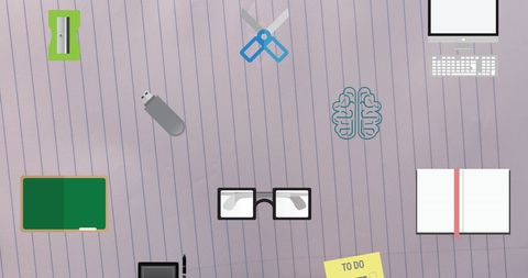 Animated School Supplies on Graph Paper Background - Download Free Stock Images Pikwizard.com