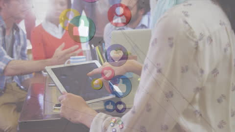 Diverse Team Collaborating with Social Media Network Effects