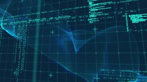 Futuristic Digital Network with Cyber Data Flow and Grid Background