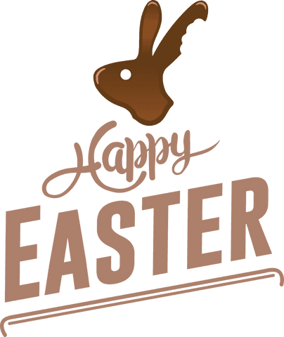 Happy Easter Text Transparent Background Illustration