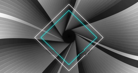 Abstract Futuristic Neon Diamonds on Grey Background