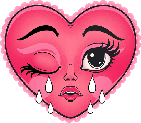 crying heart icon on transparent background with scalloped edge - Download Free Stock Videos Pikwizard.com