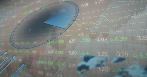 Abstract Financial Dashboard with Digital Analytics Interface