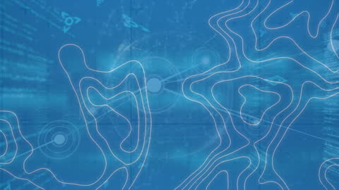 Futuristic Digital Interface with Blue Holographic Designs