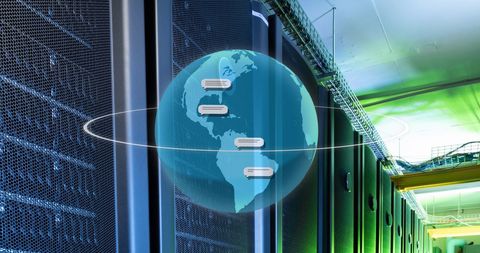 Global Connectivity in High-Tech Server Room Environment - Download Free Stock Images Pikwizard.com