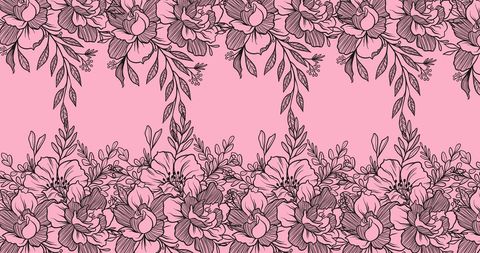 Elegant floral pattern drawing on pink background