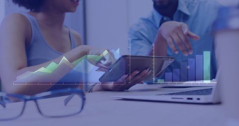 Collaborating on Digital Financial Analysis in Modern Office - Download Free Stock Images Pikwizard.com
