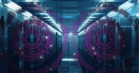 digital augmented reality in modern server room - Download Free Stock Images Pikwizard.com