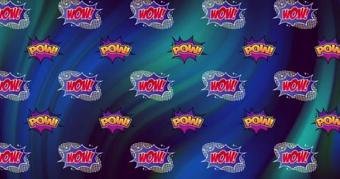 Vibrant Comic Pop Art Design with Pow and Wow Text