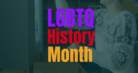 Lgbtq history month vibrant bold text design