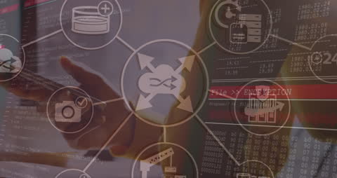 Futuristic Data Interface with Smartphone Interactions