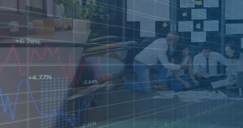 Dynamic Financial Chart with Collaborative Business Team in Office