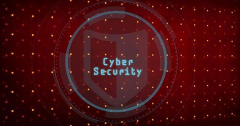 Digital shield representing cyber security technology