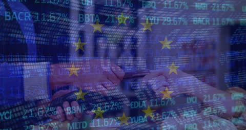 EU Stock Market Overlay with Contactless Payment Concept