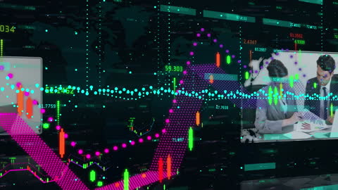 Digital Financial Data Animation with Business Professionals