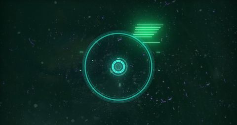 Futuristic digital processing interface in green tint