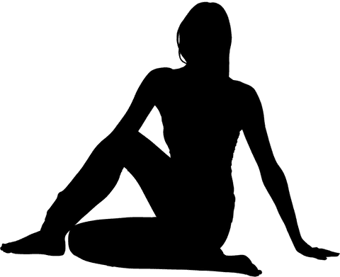 Transparent Silhouette Woman Yoga Stretching Pose