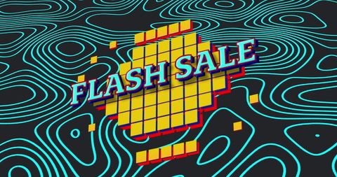 Bright Flash Sale Digital Promotion with Wave Background