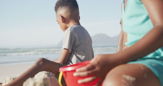 Children Building Sandcastles at Beach - Download Free Stock Images Pikwizard.com