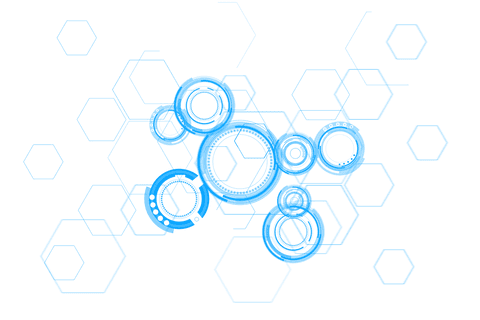 Blue Digital Circles and Hexagons Transparent Background Concept - Download Free Stock Videos Pikwizard.com