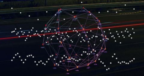 innovative digital network overlaying urban night traffic - Download Free Stock Images Pikwizard.com
