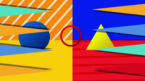 Dynamic Abstract Shapes with Vibrant Colors and Movement