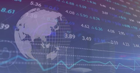 Global Financial Growth Statistics with Earth Projection - Download Free Stock Images Pikwizard.com